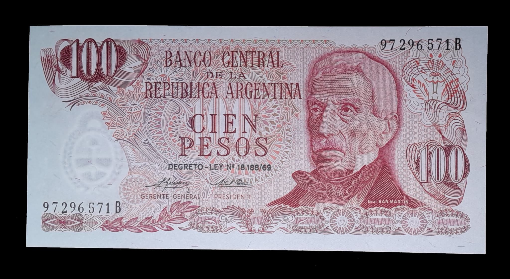 Argentina 100 Pesos Ley 1975 Serie B SC Col. 635c