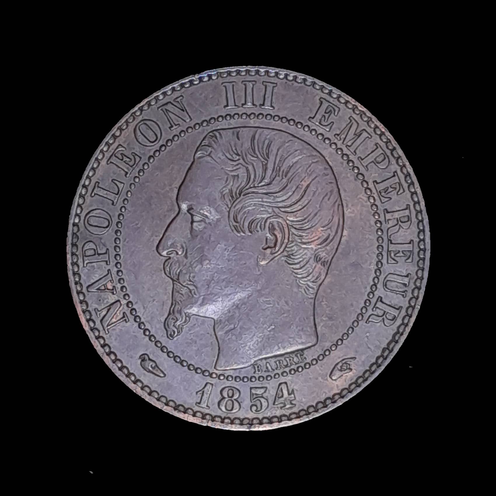 Francia 5 Centimes 1854 A Exc KM 777.1 Napoleón III