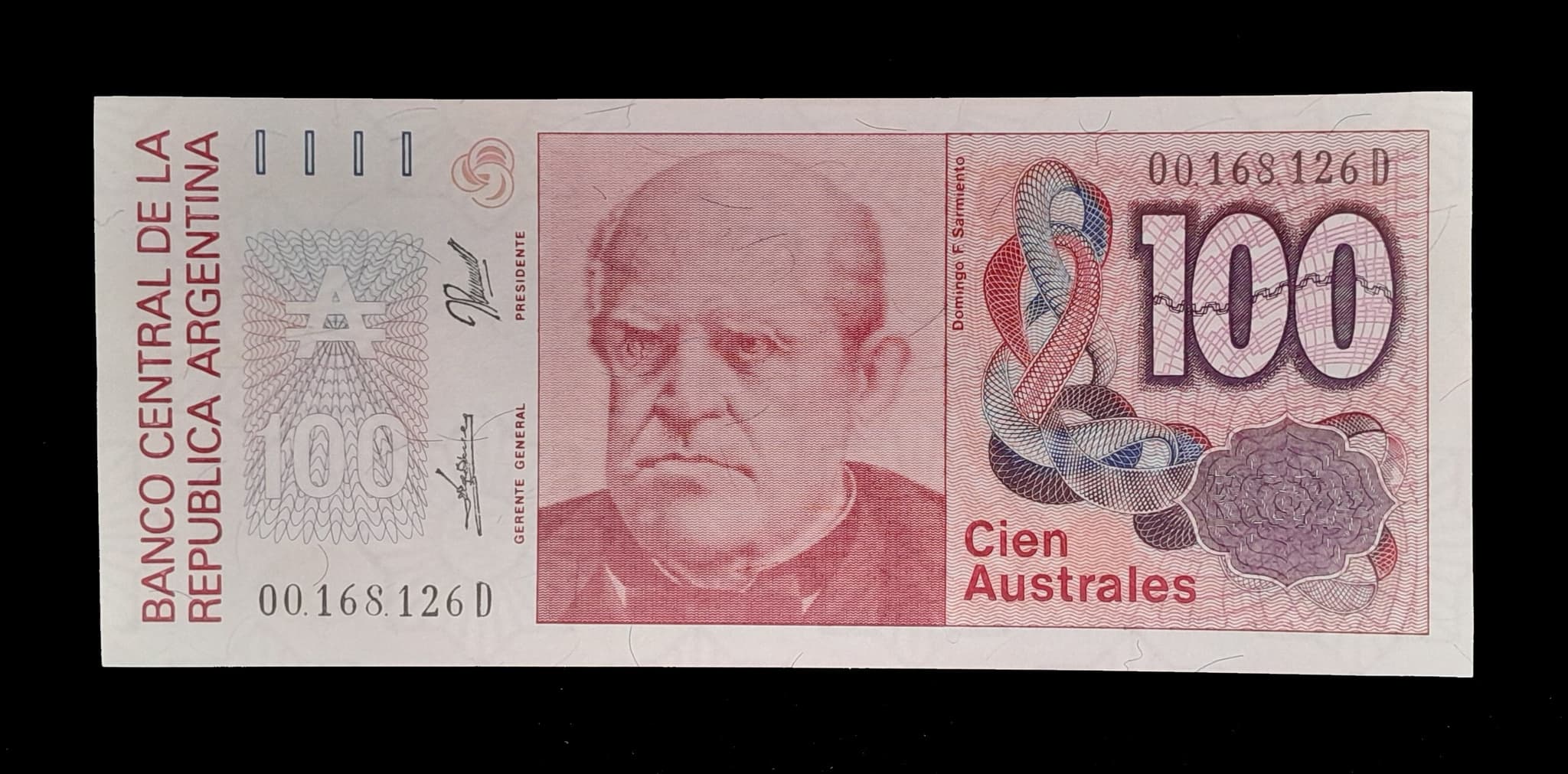 Argentina 100 Australes 1990 Serie D Exc Col. 709c