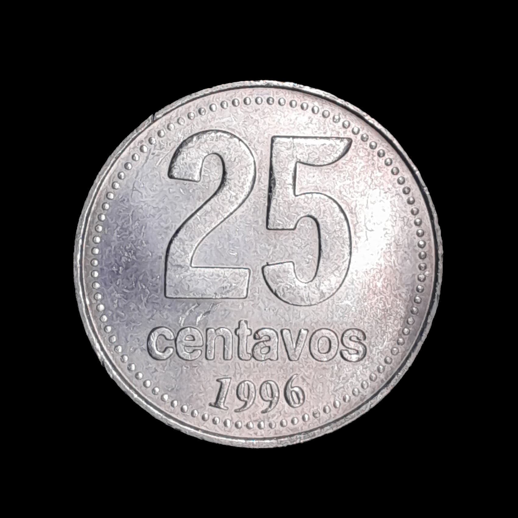 Argentina 25 Centavos 1996 Sin Circular CJ 4.4.1