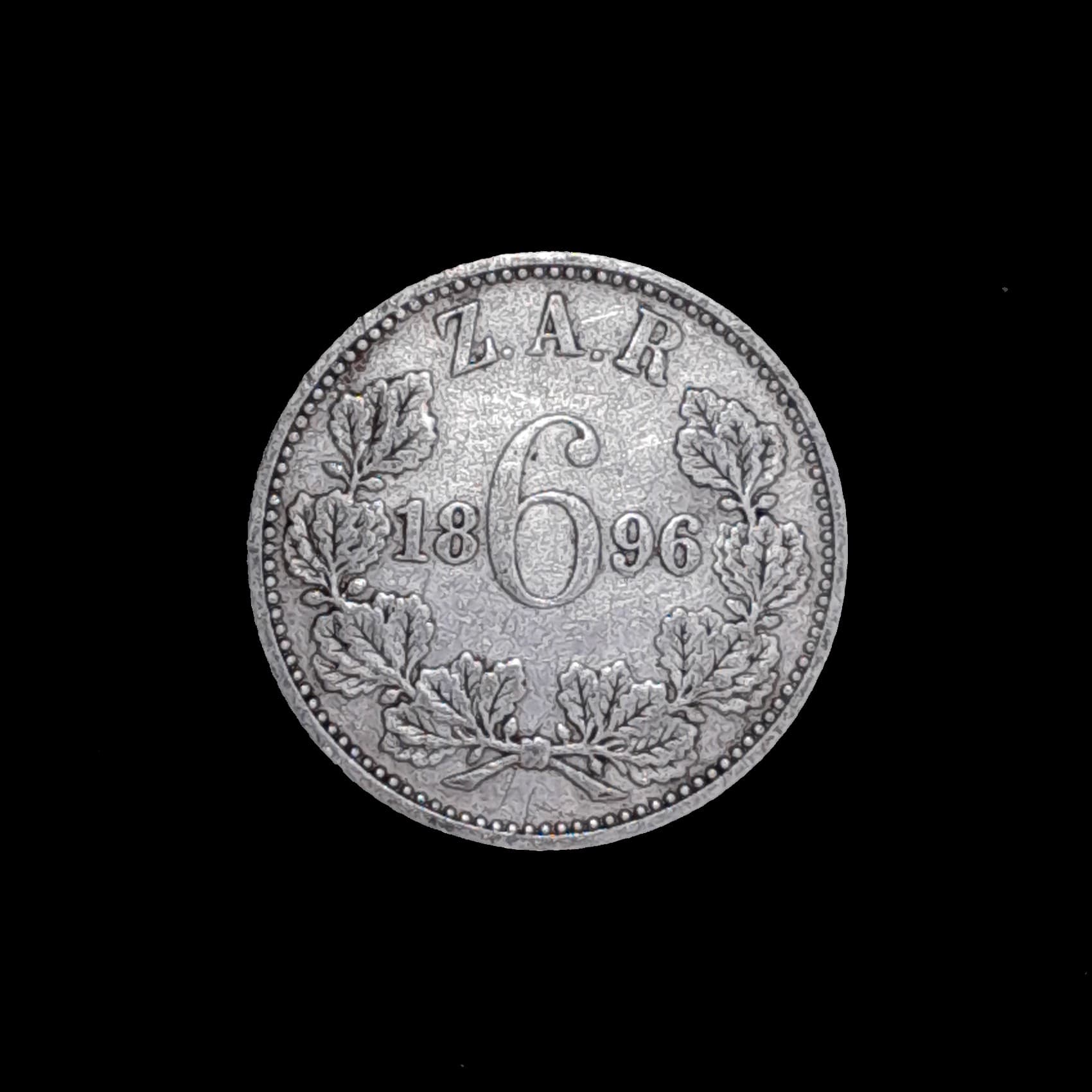 Sudáfrica 6 Pence 1896 MB Plata KM 4