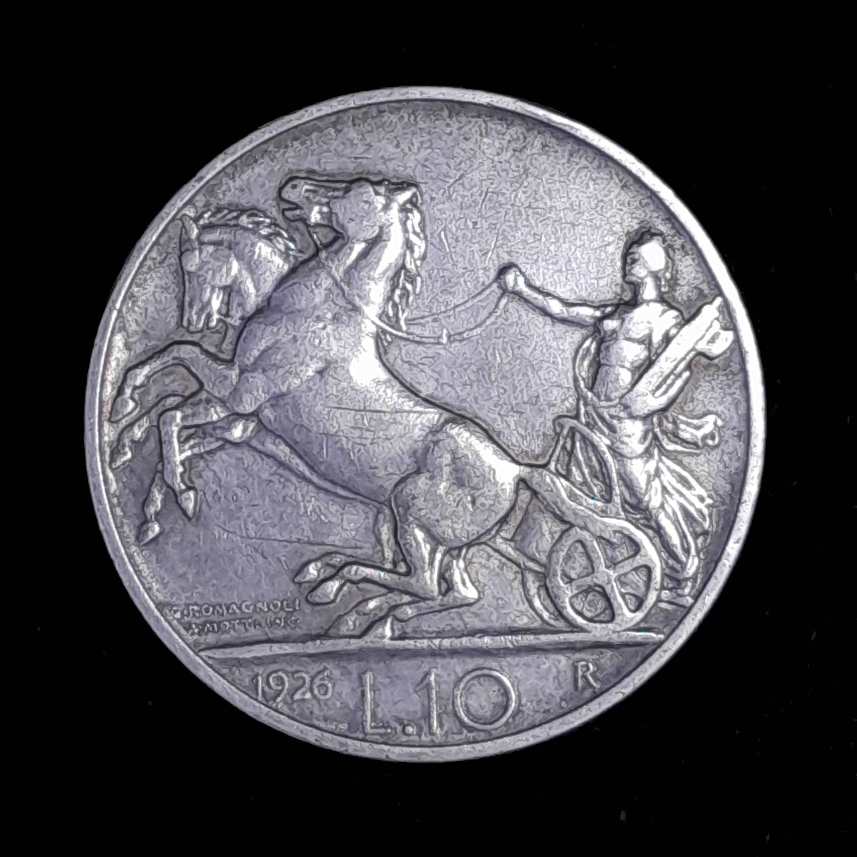 Italia 10 Liras 1926 Excelente Plata KM 68 Victorio Emanuel
