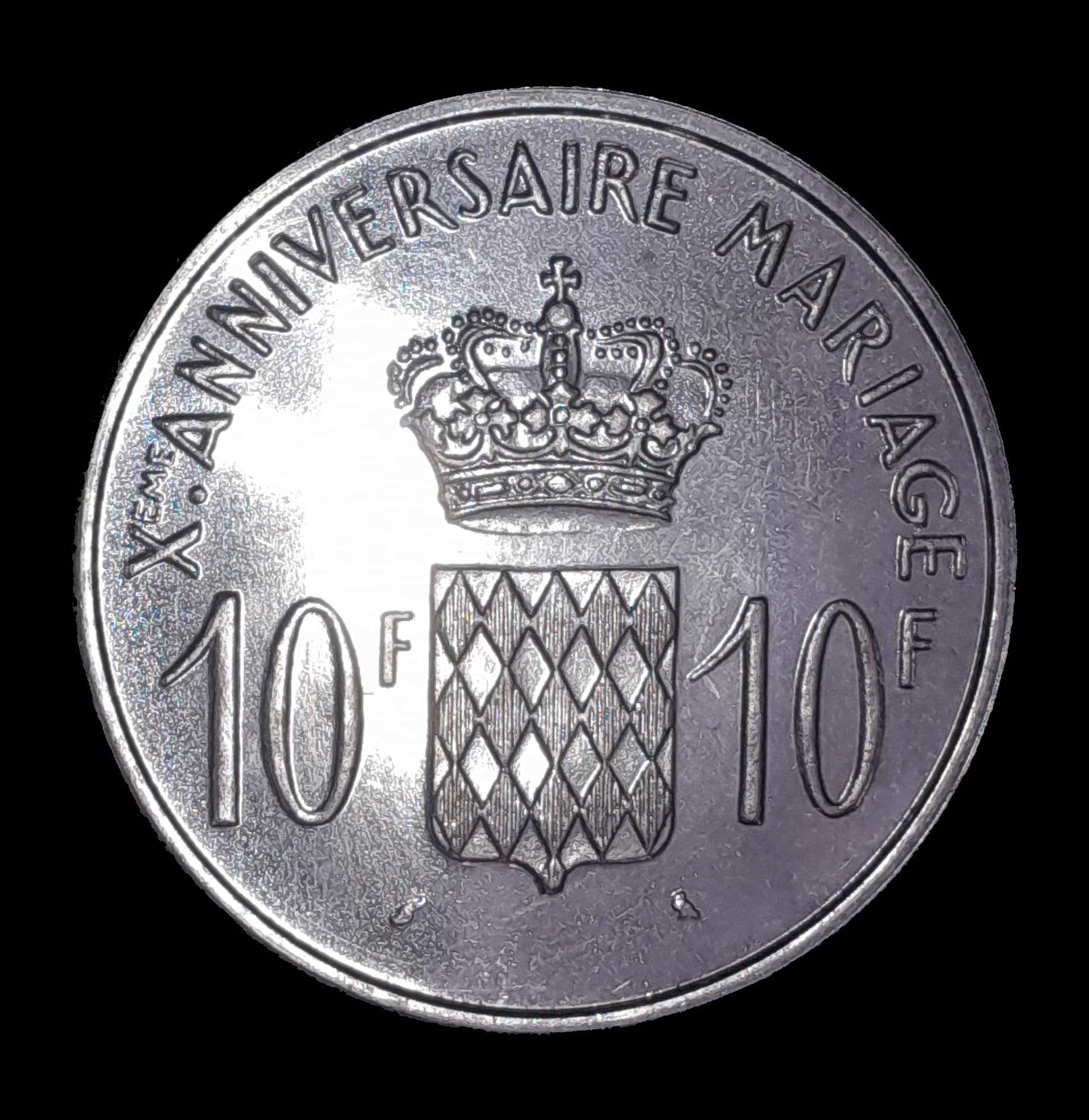 Mónaco 10 Francos 1966 SC Plata X M1 Rainero Matrimonio