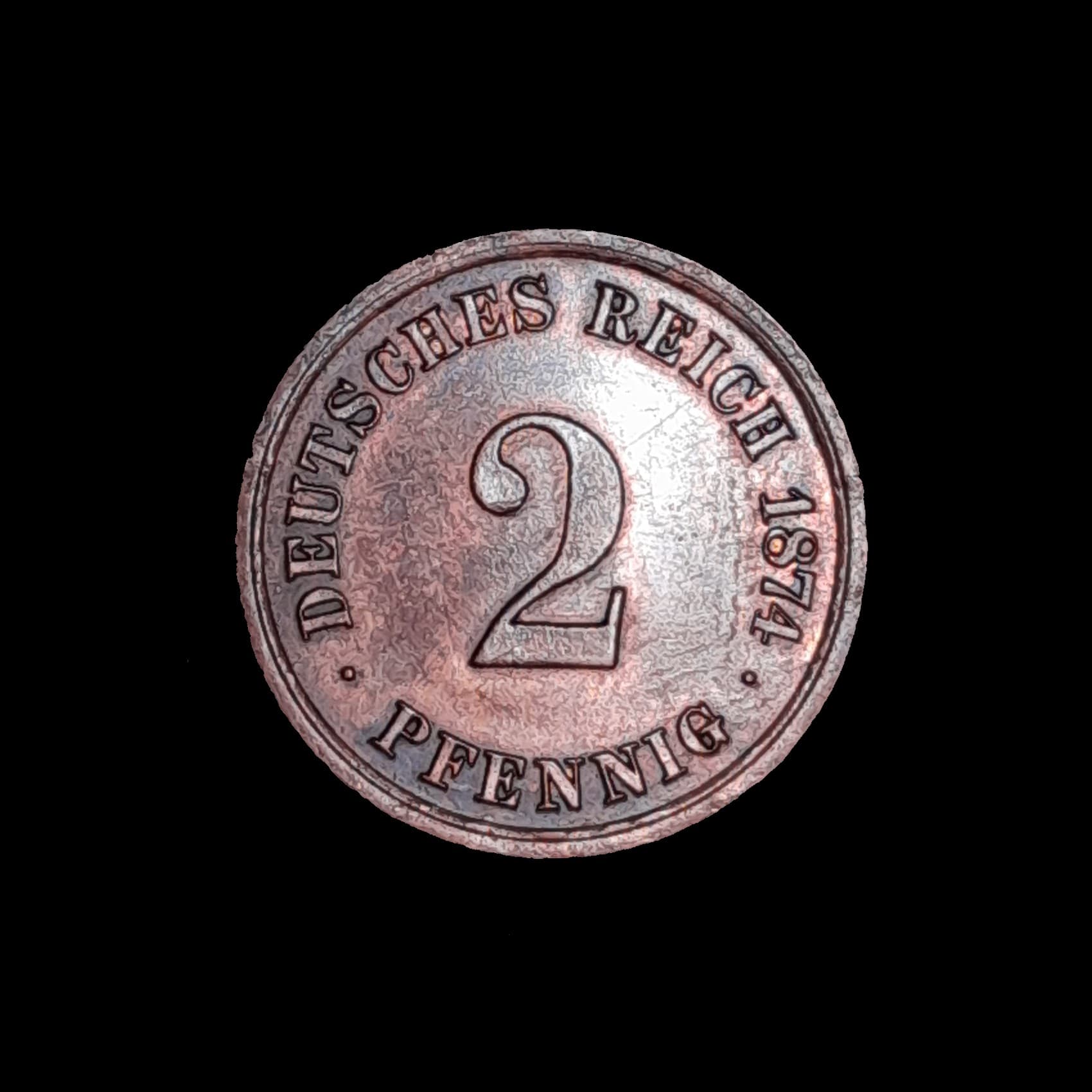 Alemania Imperio 2 Pfennig 1874 A Exc KM 2