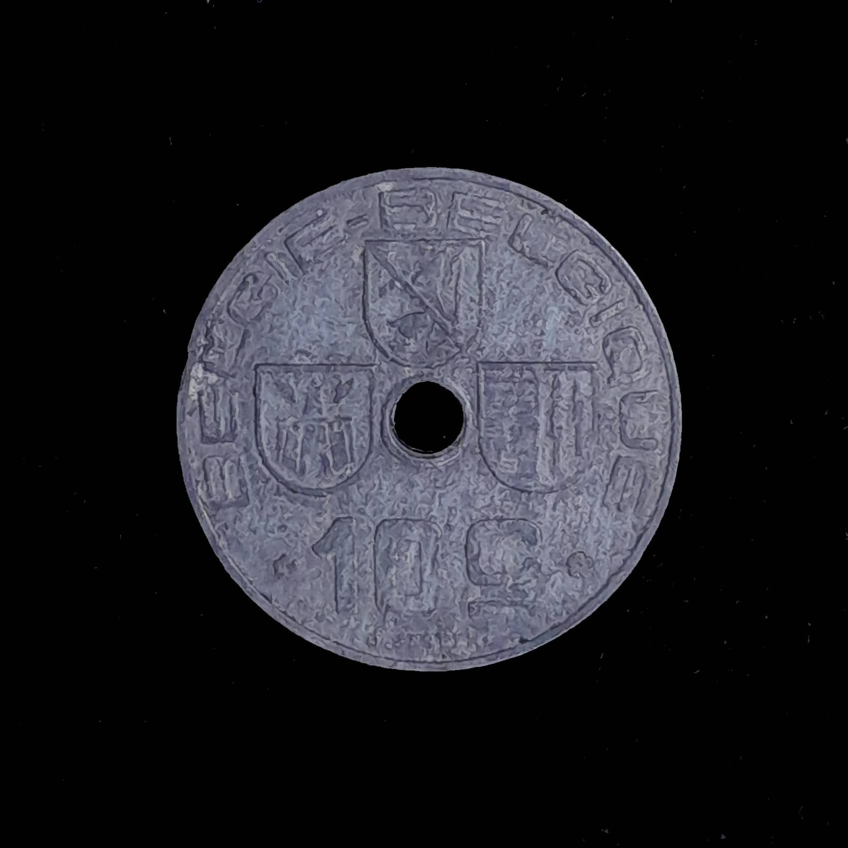 Bélgica 10 Centimes 1944 Excelente KM 126 Segunda Guerra