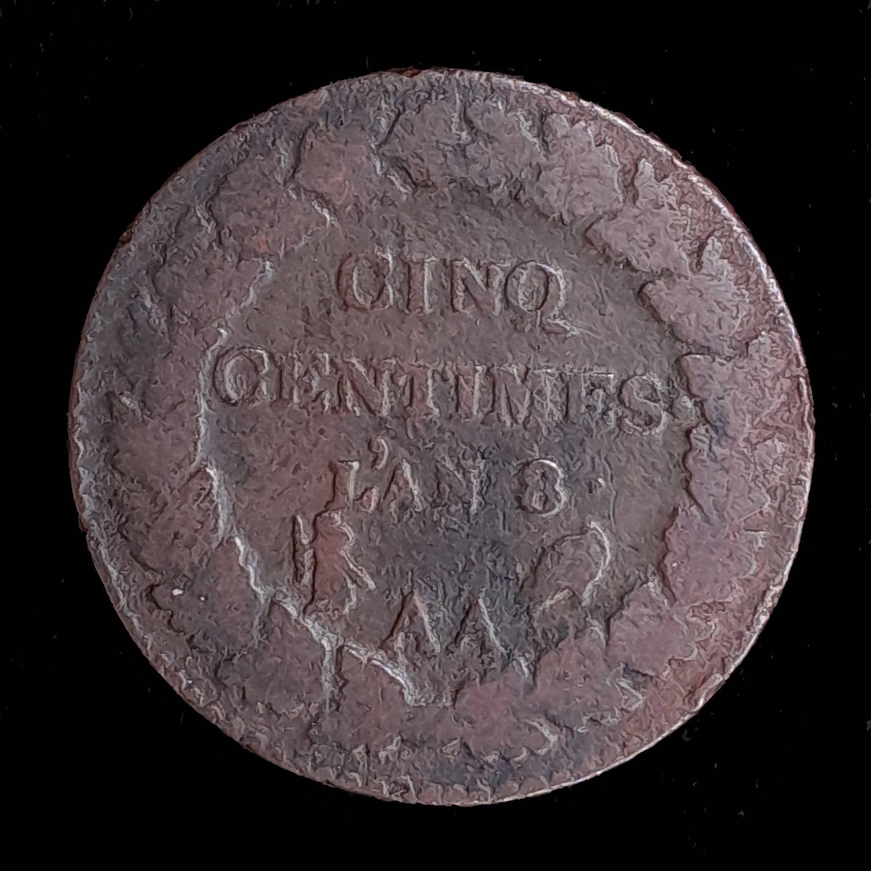 Francia 5 Centimes 1799 (Año 8) Aa Bueno KM 640 Ceca Metz