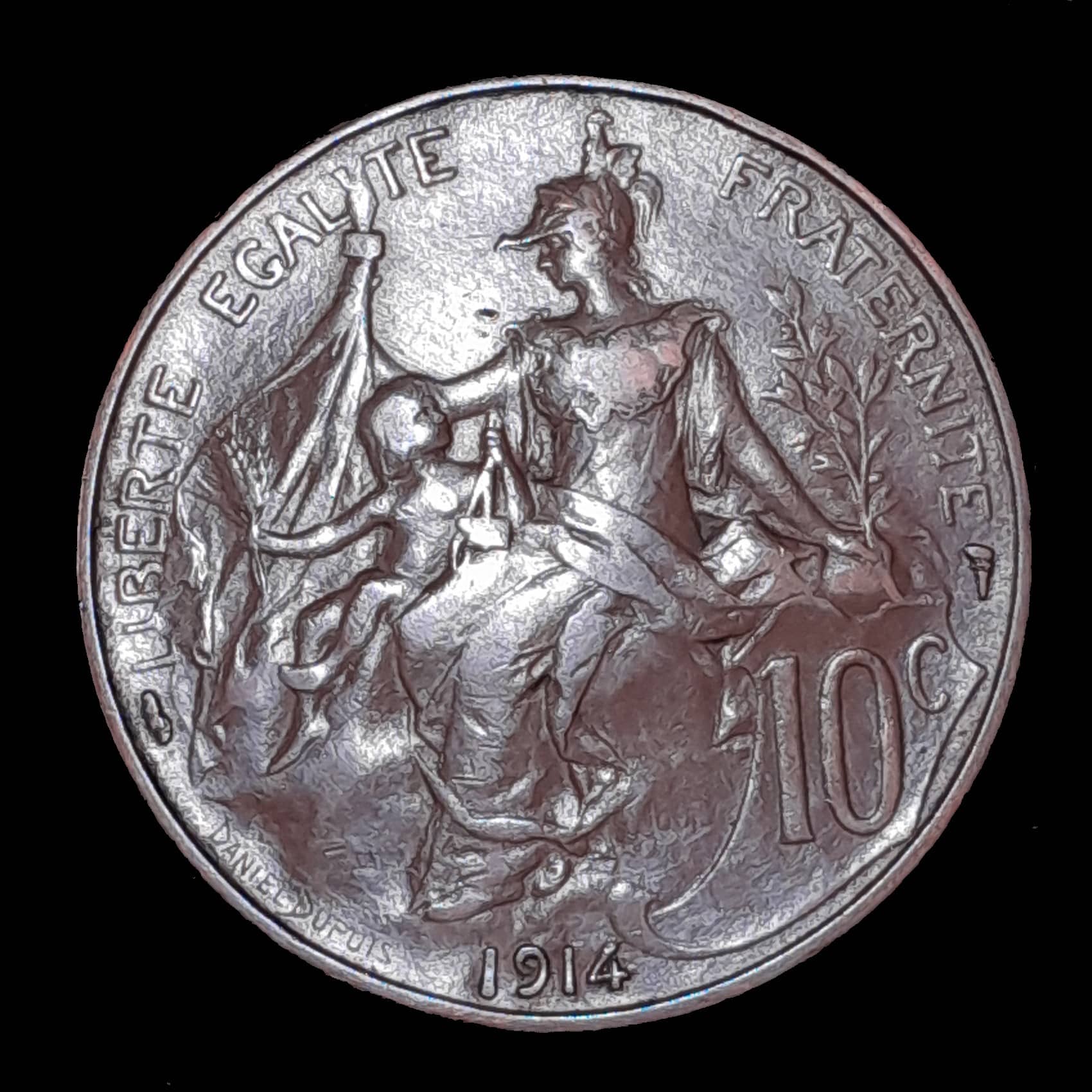 Francia 10 Centimes 1914 Muy Bueno KM 843