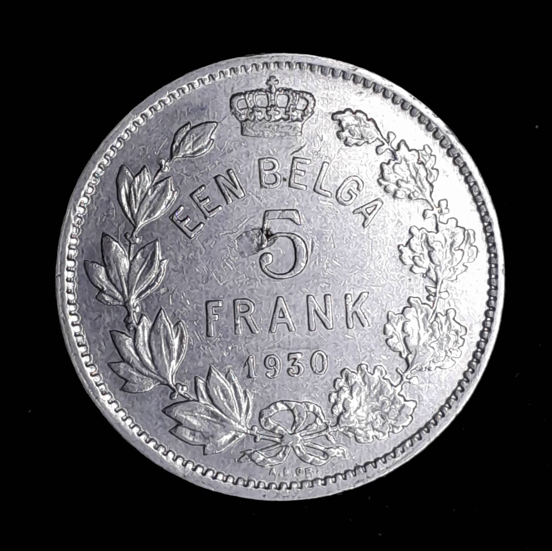Bélgica 5 Francos 1930 Muy Bueno KM 98 Texto flamenco