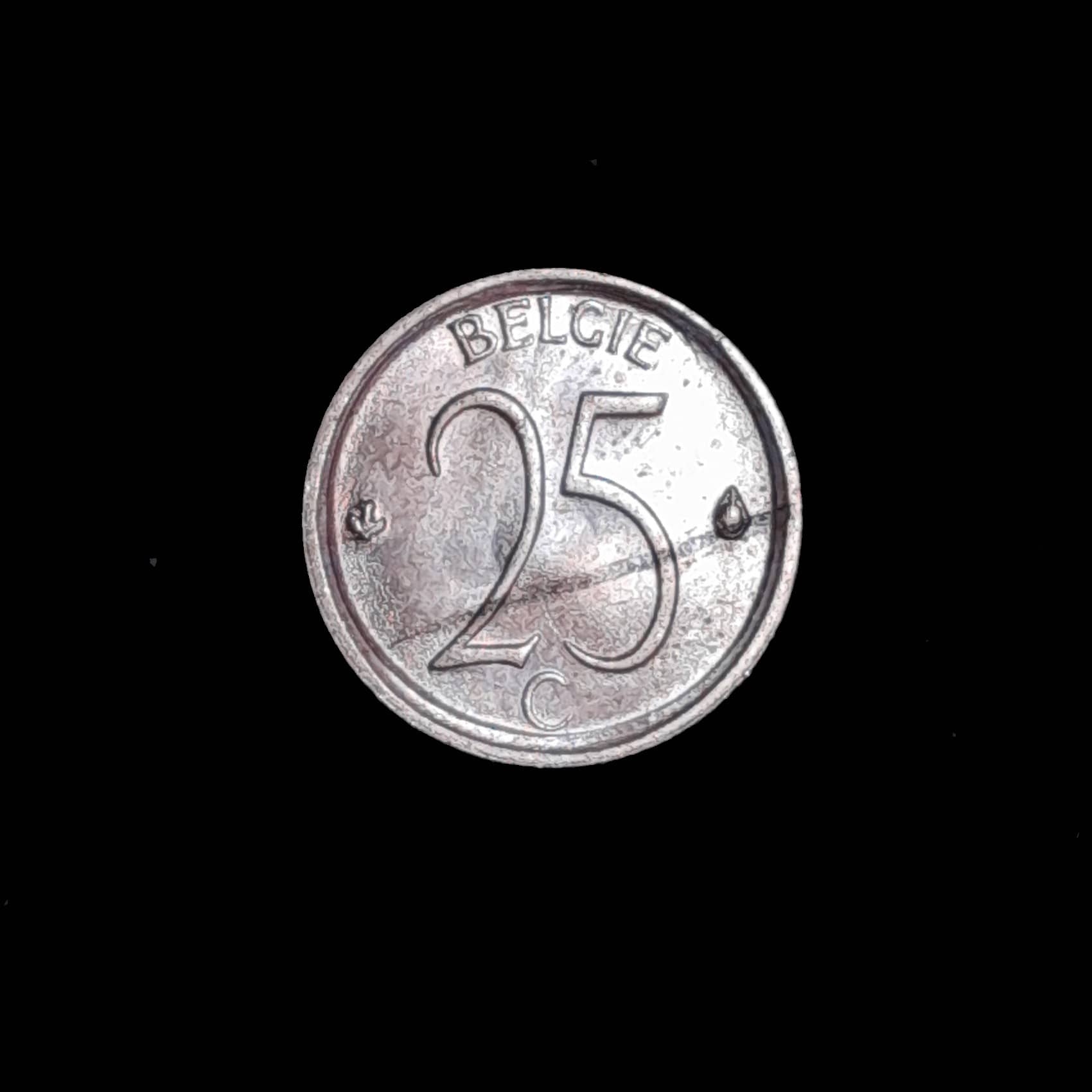 Bélgica 25 Centimes 1969 Sin Circular KM 54