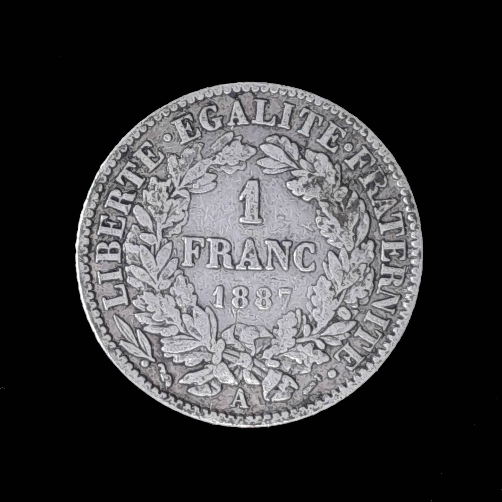 Francia 1 Franco 1887 Muy Bueno Plata KM 822.1