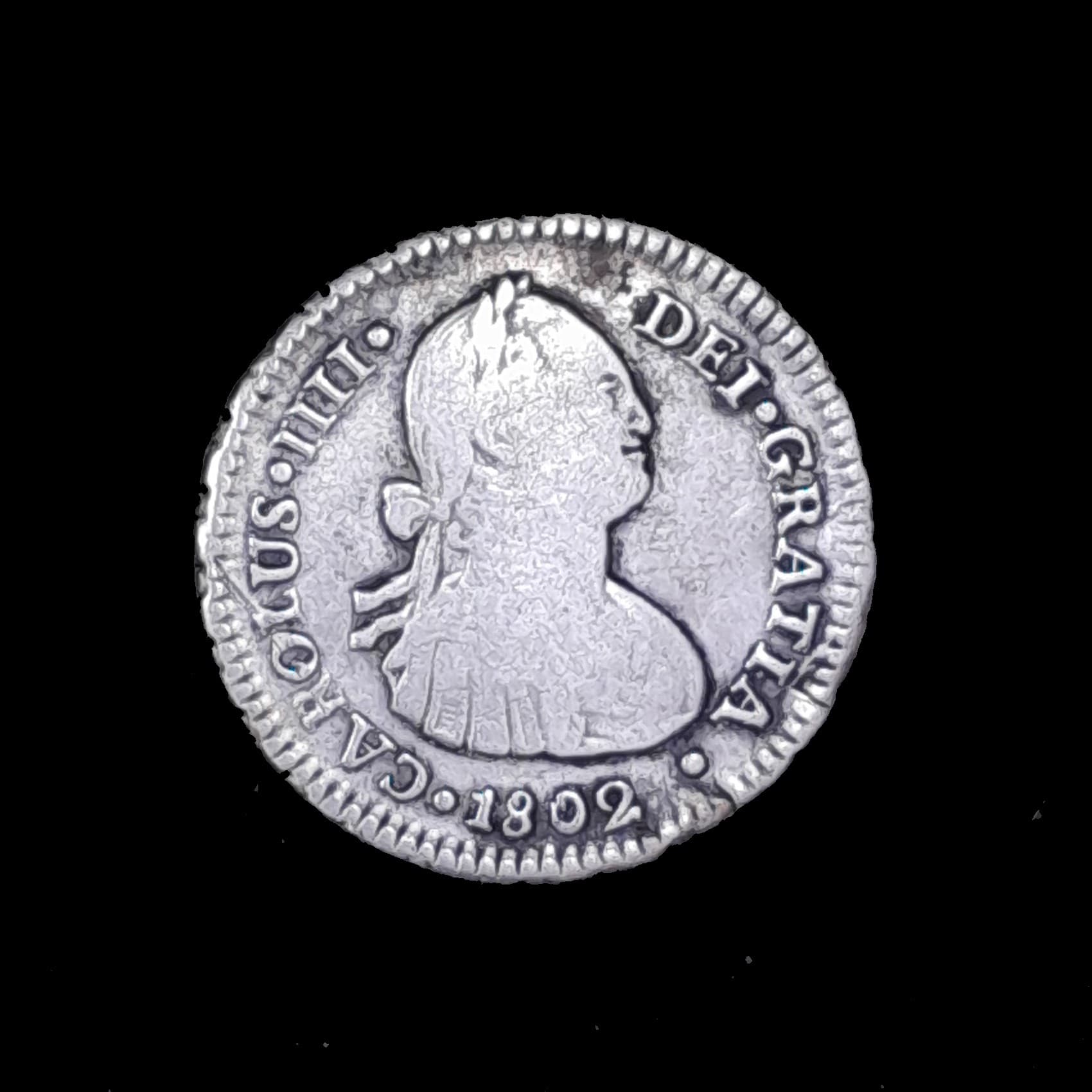 Chile 1 Real 1802 JJ Muy Bueno Plata KM 58 Carlos IV Escasa