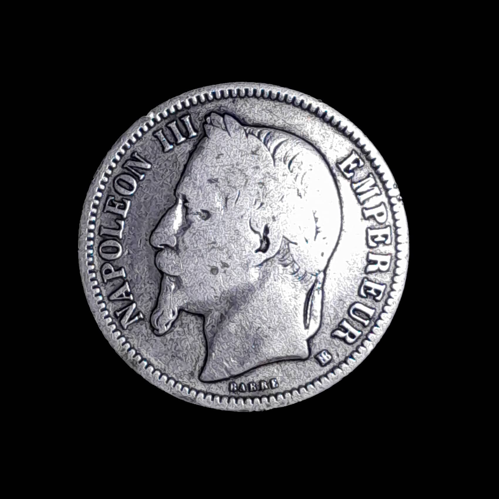 Francia 1 Franco 1868 MB Plata KM 806.2 Napoleón III
