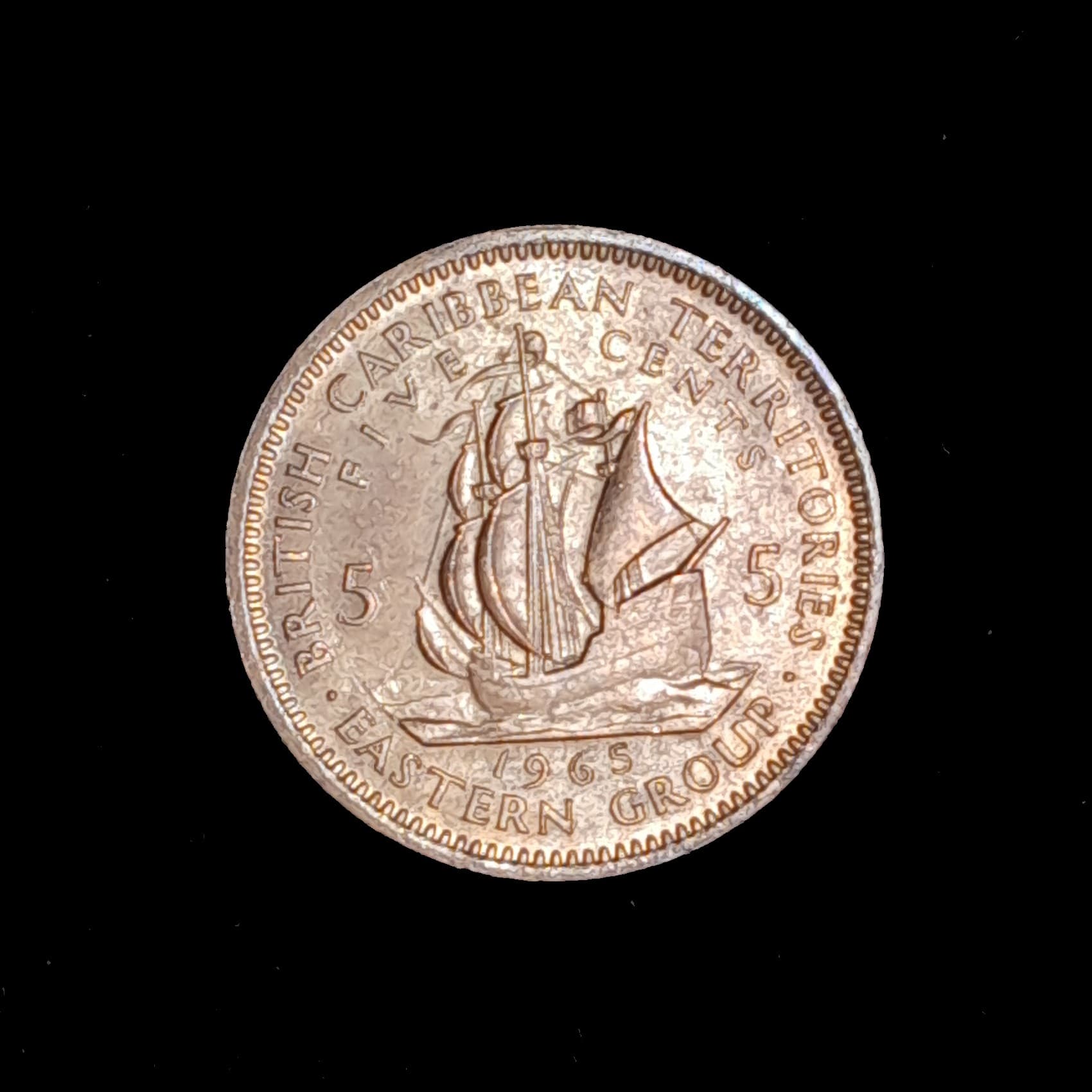 Estados del Caribe 5 Cents 1965 Sin Circular KM 4