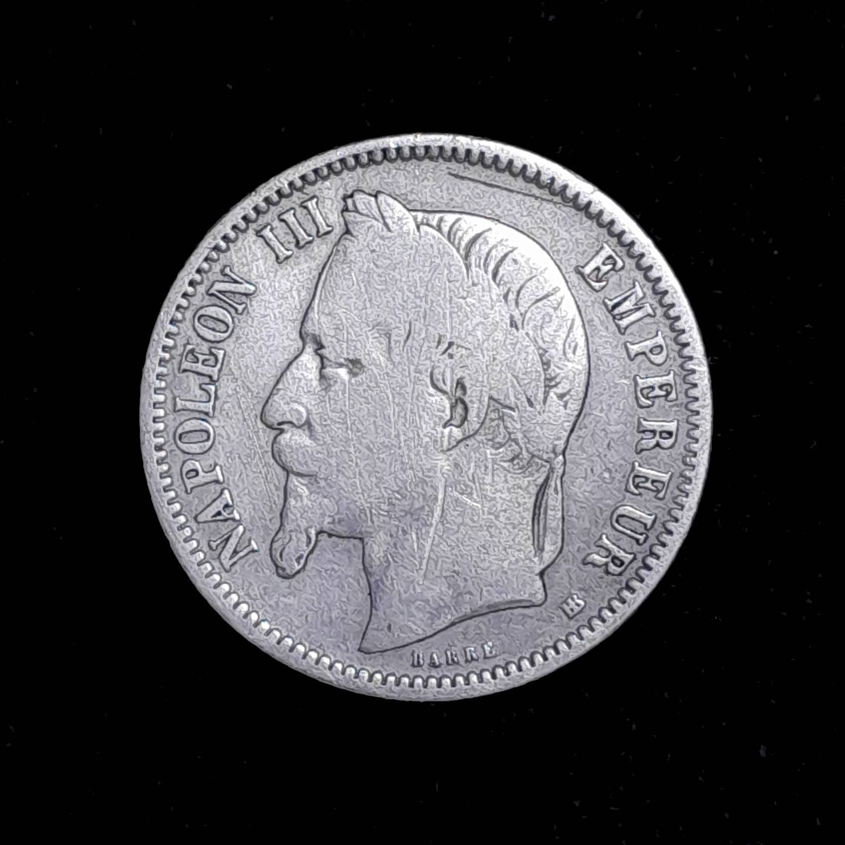 Francia 1 Franco 1868 Bueno Plata KM 806.2 Napoleón III