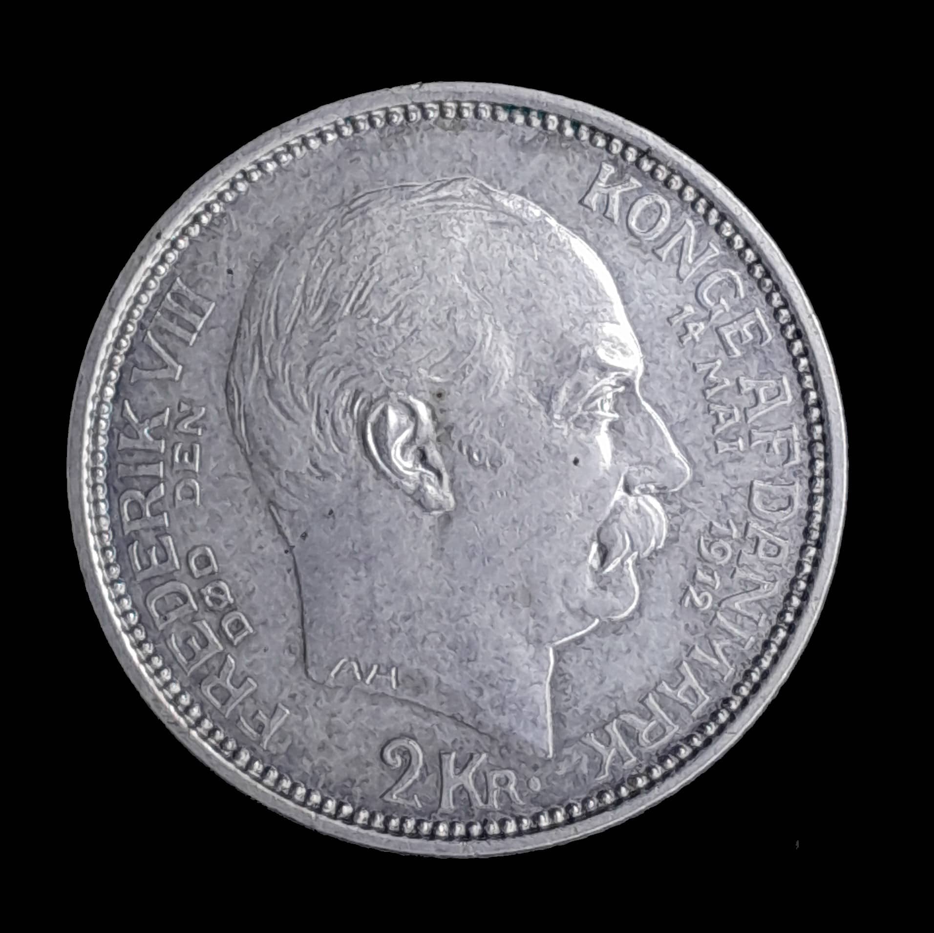 Dinamarca 2 Coronas 1912 SC KM 811 Plata Federico VIII