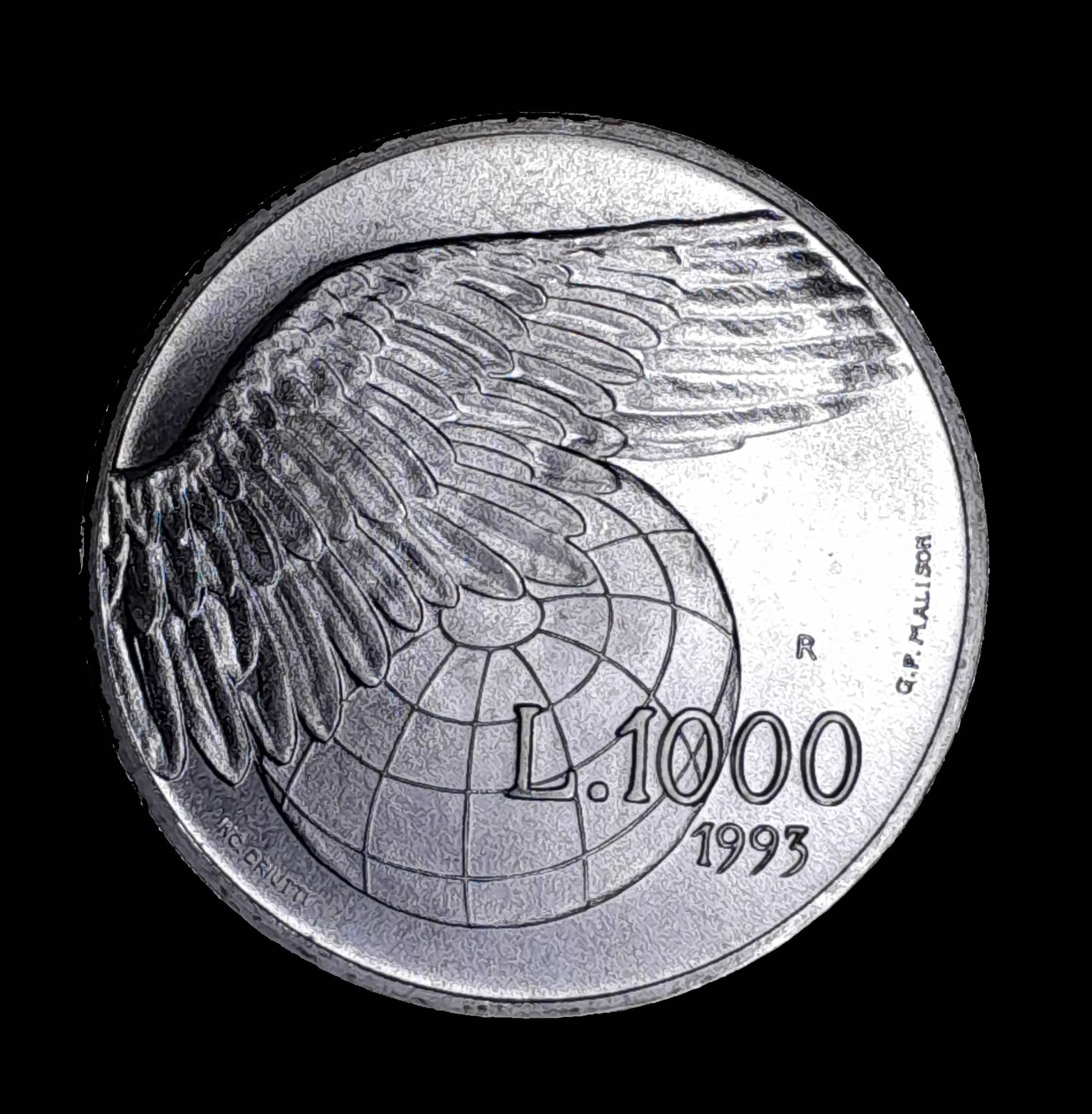 San Marino 1000 Liras 1993 SC Plata KM 302 Coop. Mundial
