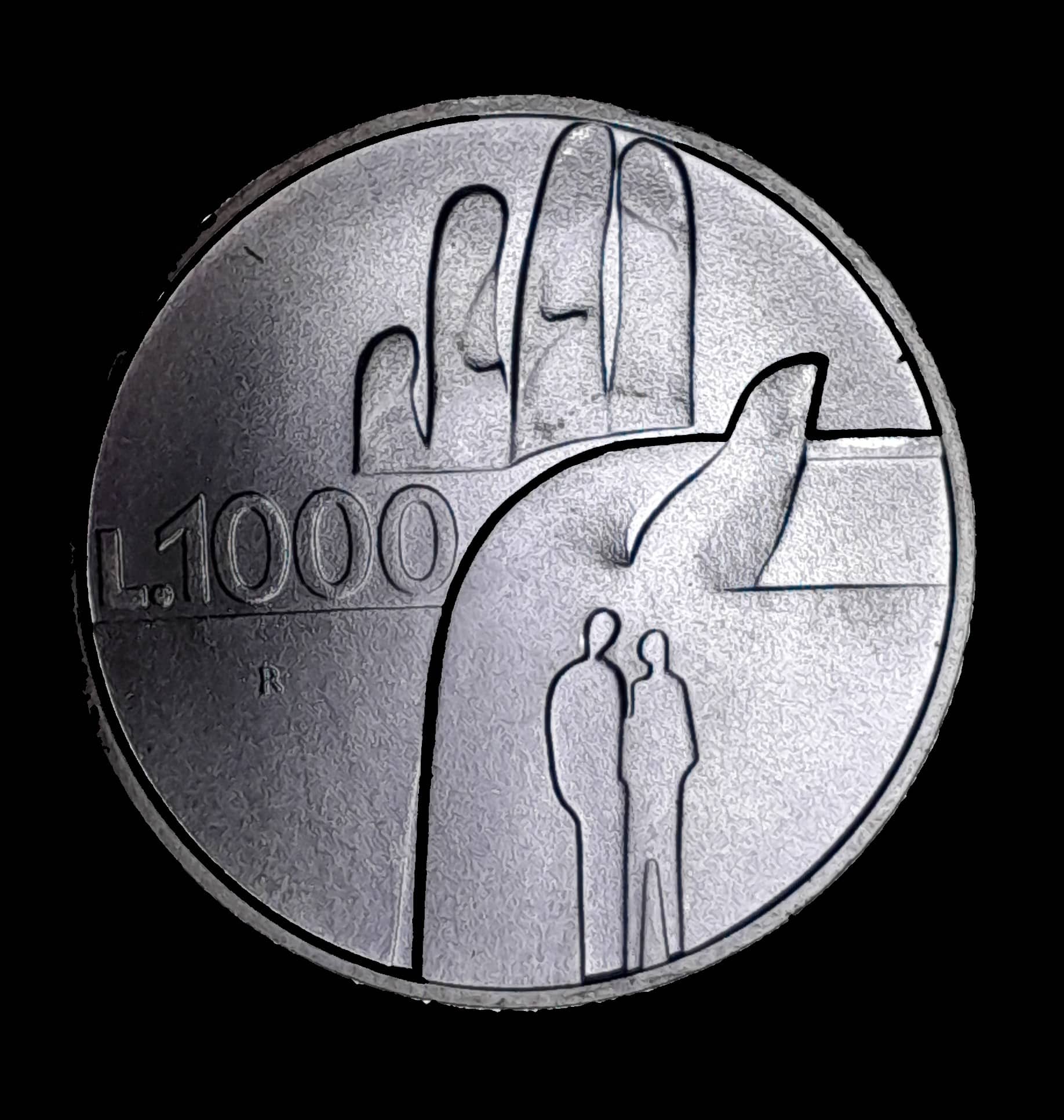 San Marino 1000 Liras 1990 SC Plata KM 257 Pasado y futuro