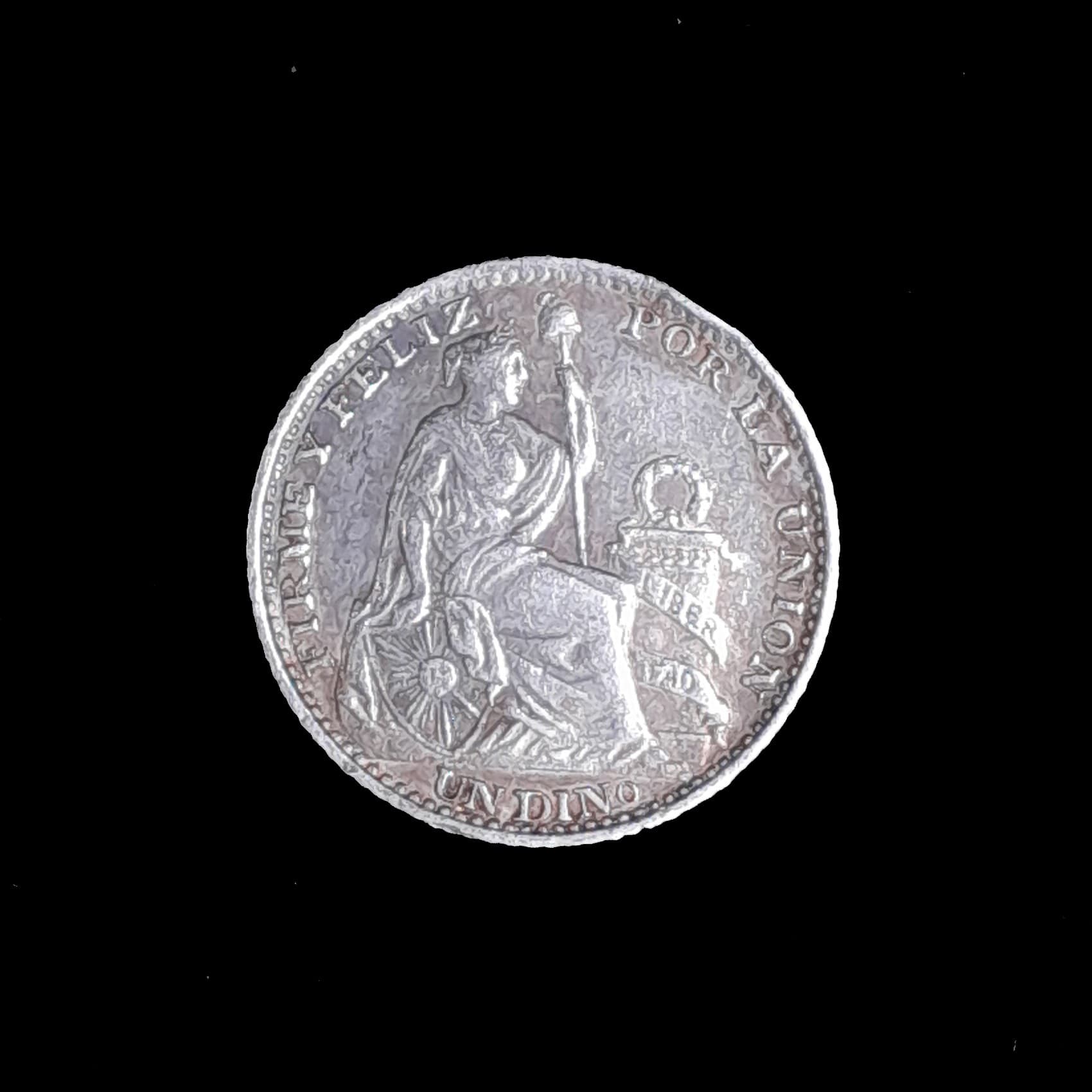 Perú 1 Dinero 1893 TF Excelente Plata KM 204 Muy Escasa