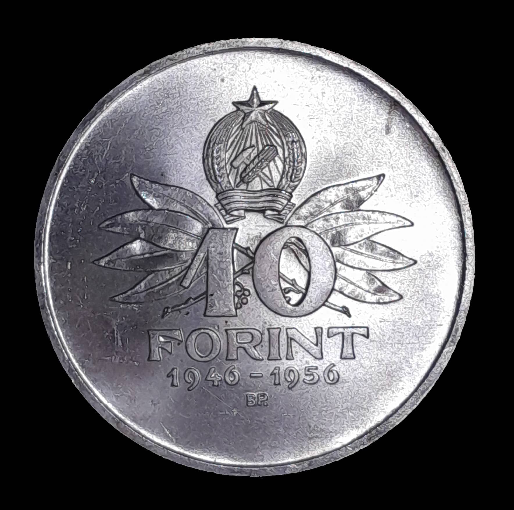Hungría 10 Florines 1956 Sin Circular Plata KM 552