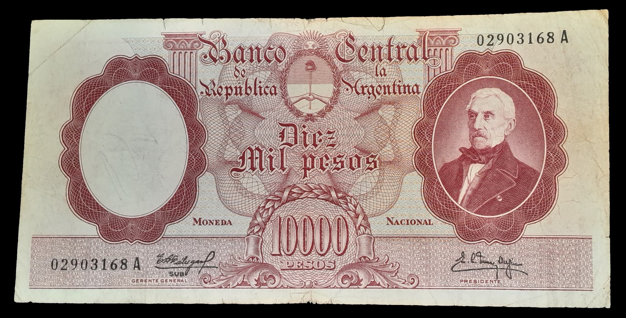 Argentina 10000 Pesos Mon. Nac. 1962 Serie A B Col. 746b