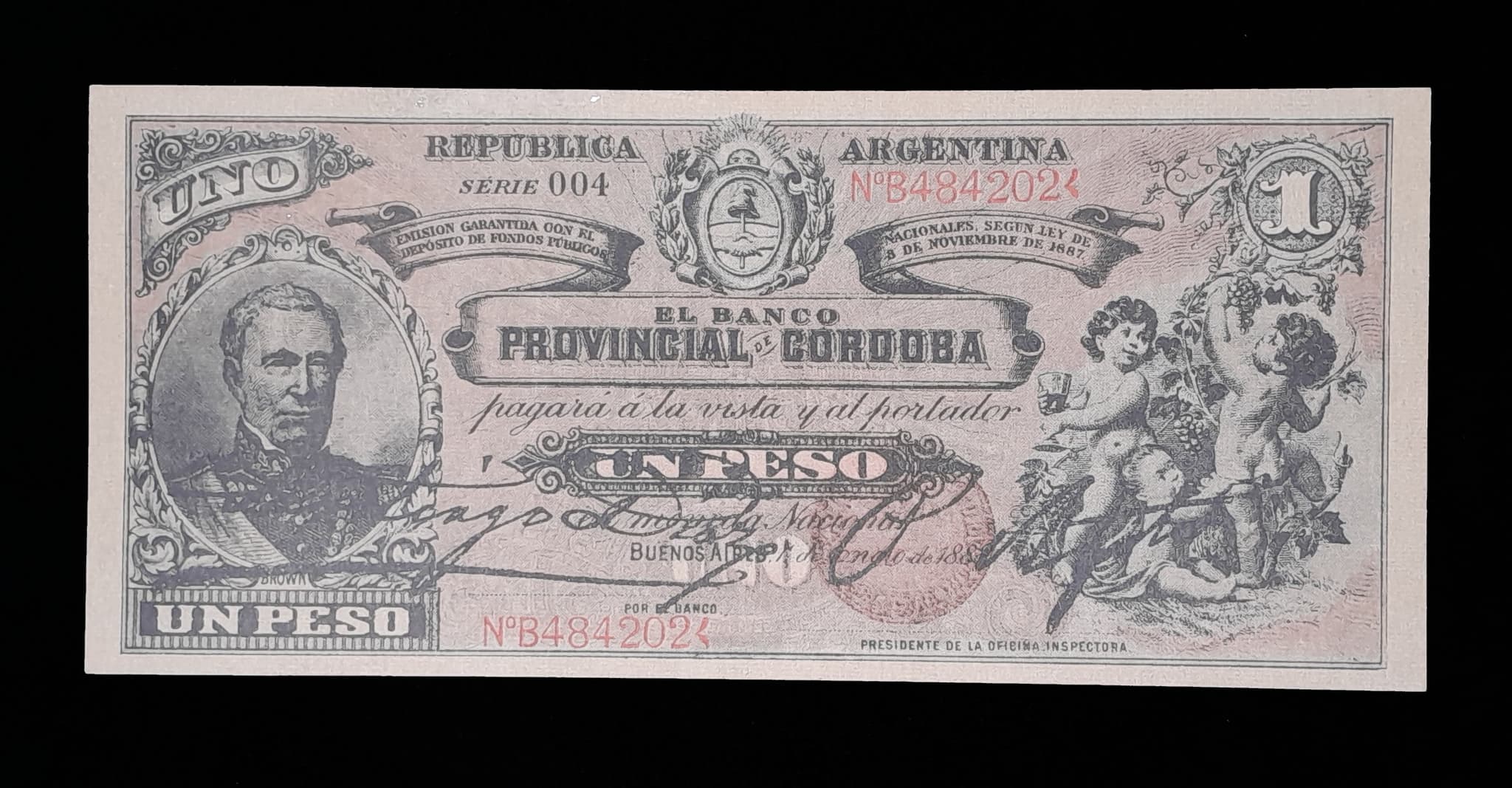 Córdoba Réplica 1 Peso 1888 Serie B SC Facsímil Col. 64b