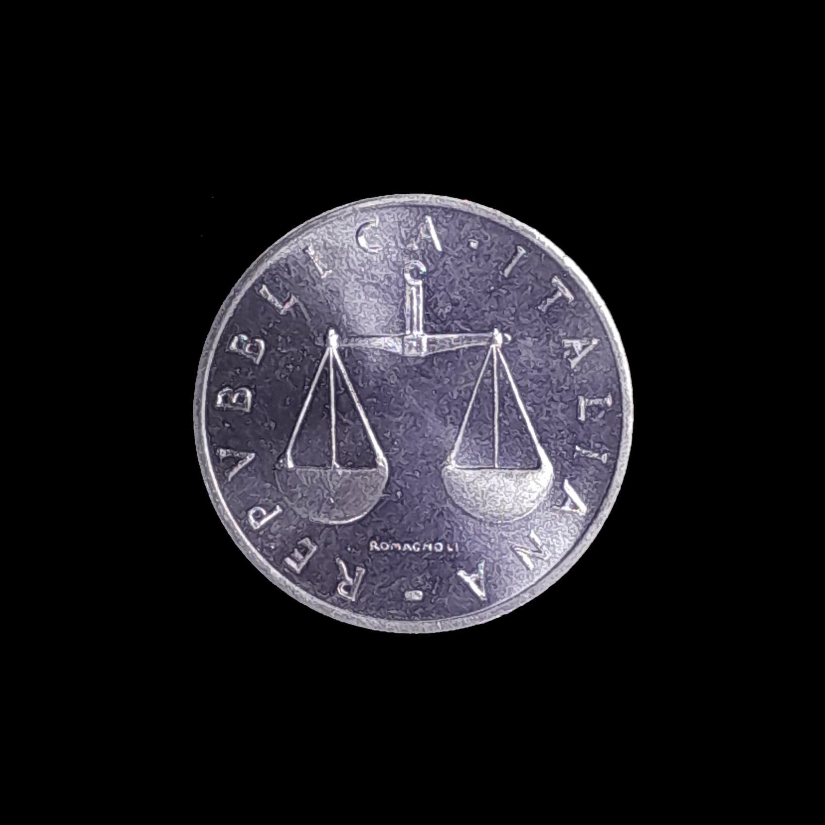 Italia 1 Lira 1970 SC KM 91 Escasa de Set Balanza Romana