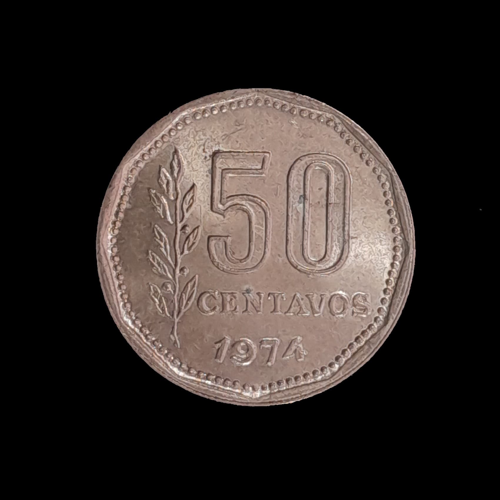 Argentina 50 Centavos 1974 SC CJ 333.2 Canto Grueso