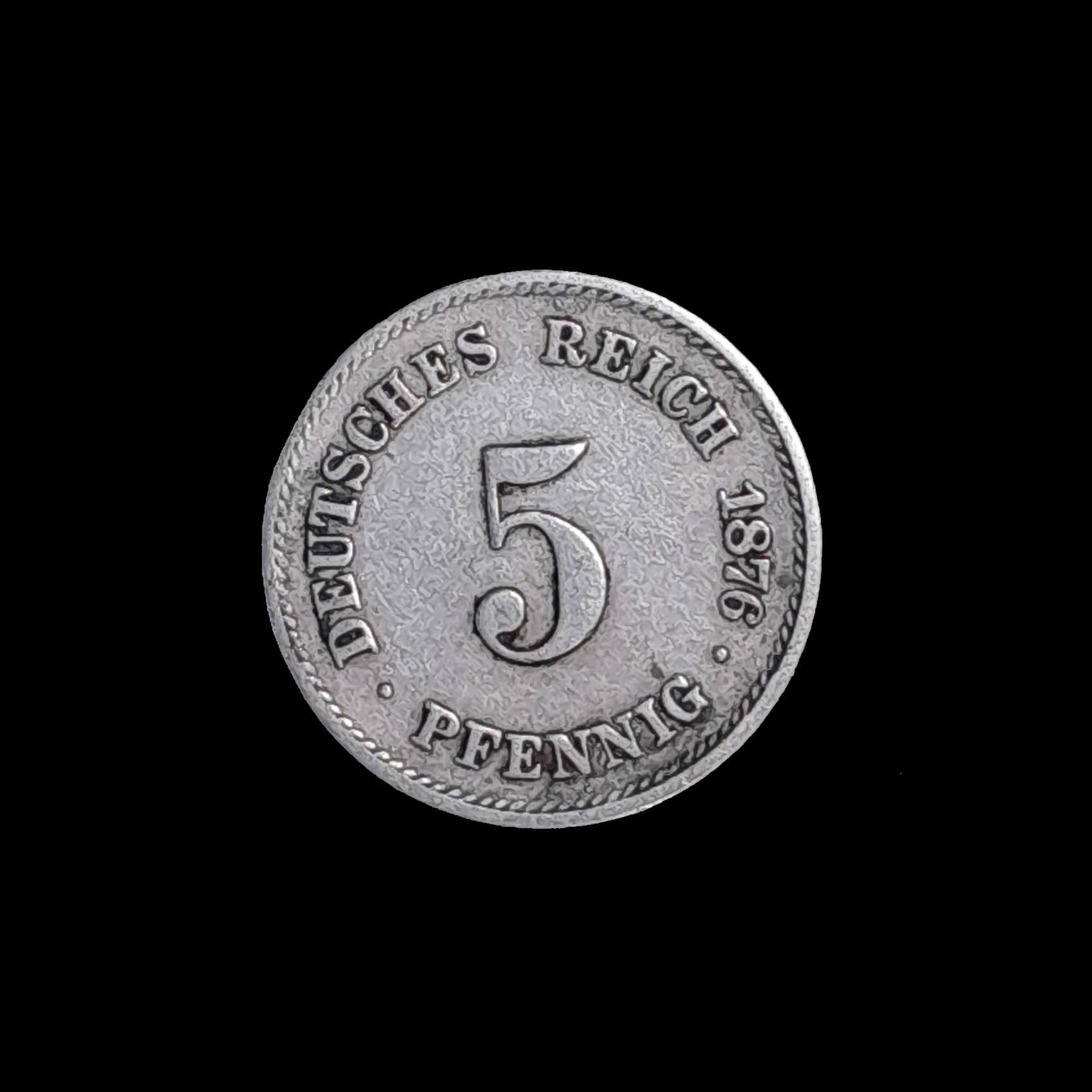 Alemania Imperio 5 Pfennig 1876 F Muy Bueno KM 3
