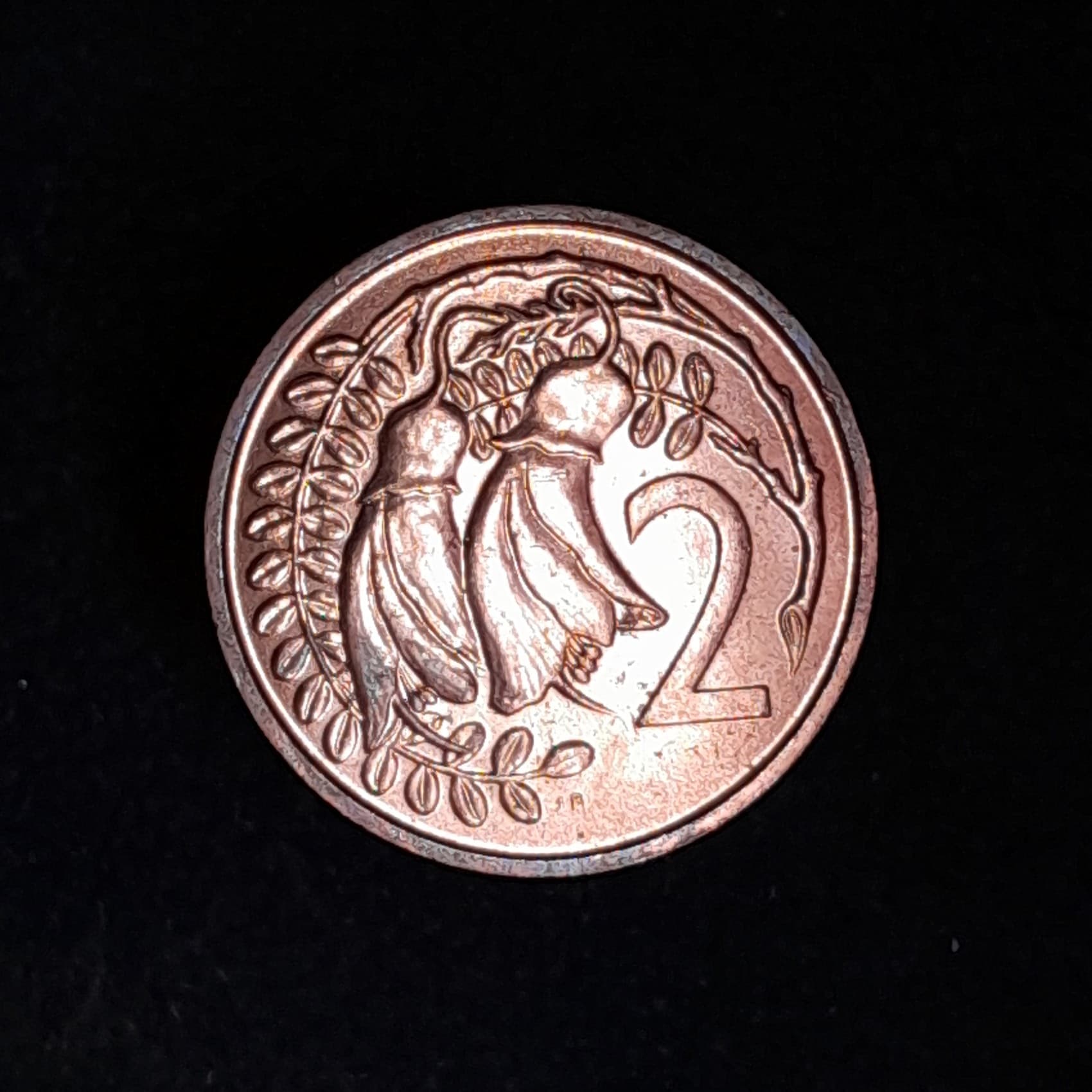 Nueva Zelanda 2 Cents 1968 SC KM 32.1 Flores de Kowhai