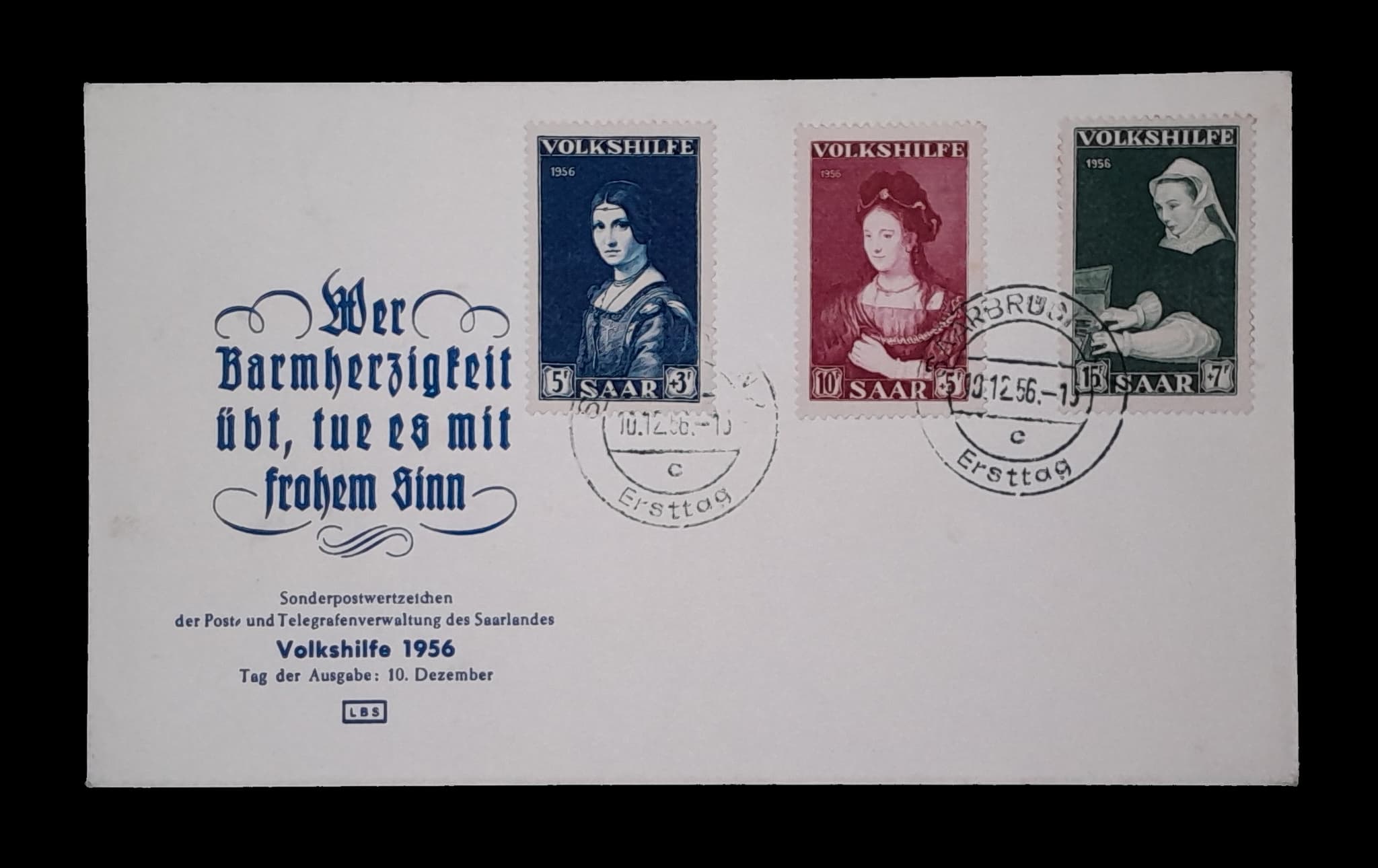 Alemania Saarland Sobre Primer Día Exc 1957