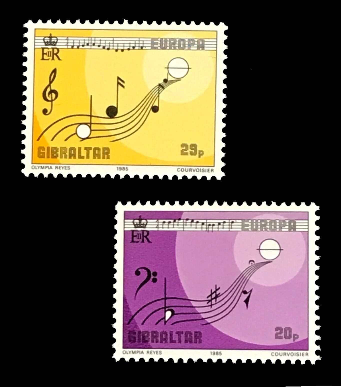 Gibraltar Tema Europa 1985 Música Mint. Yv. 495/6
