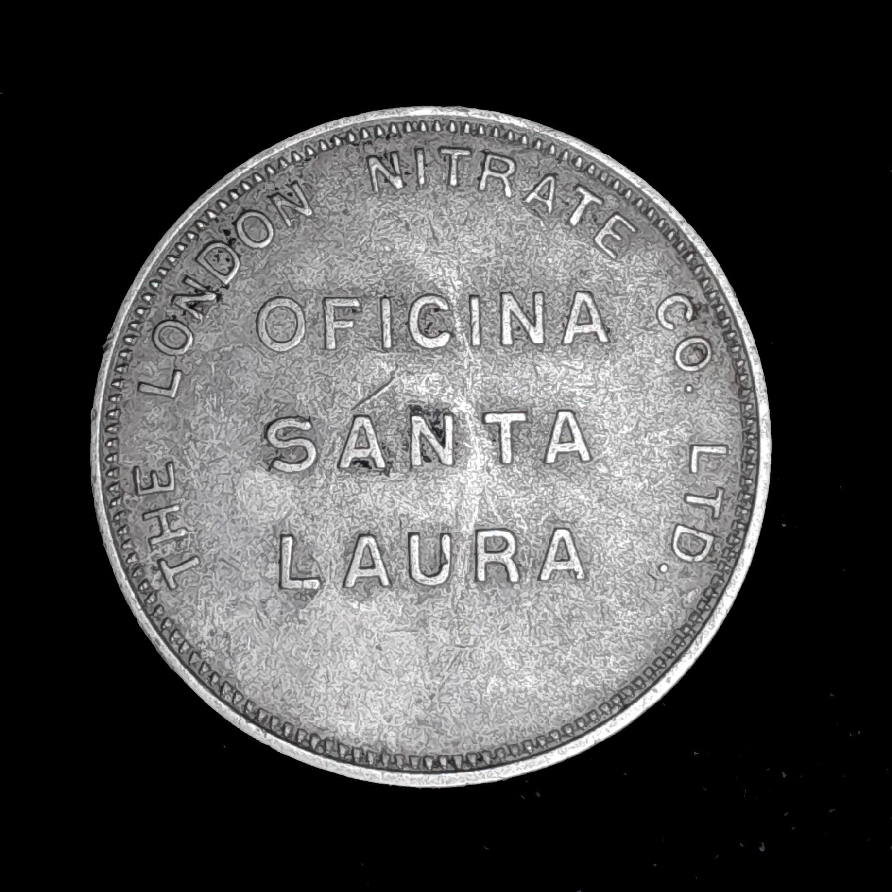 Chile Ficha Compañia de Nitratos Oficina Santa Laura 1 Peso