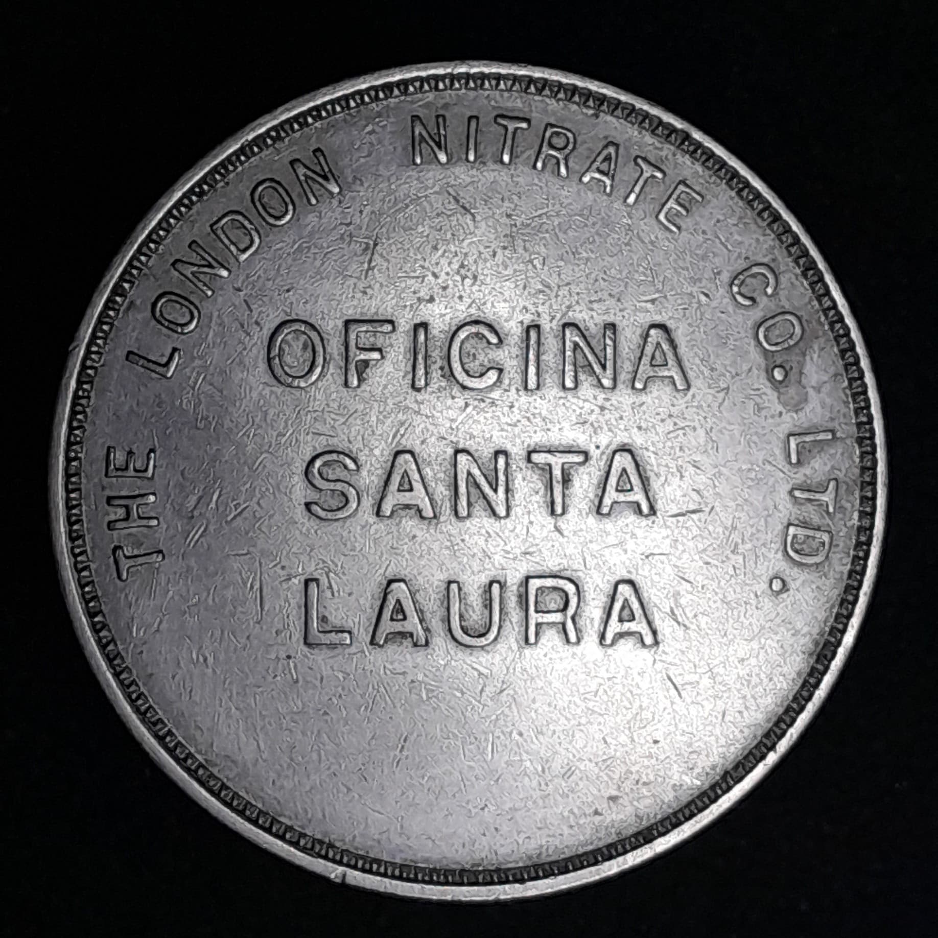 Chile Ficha Compañia de Nitratos Oficina Santa Laura 2 Pesos
