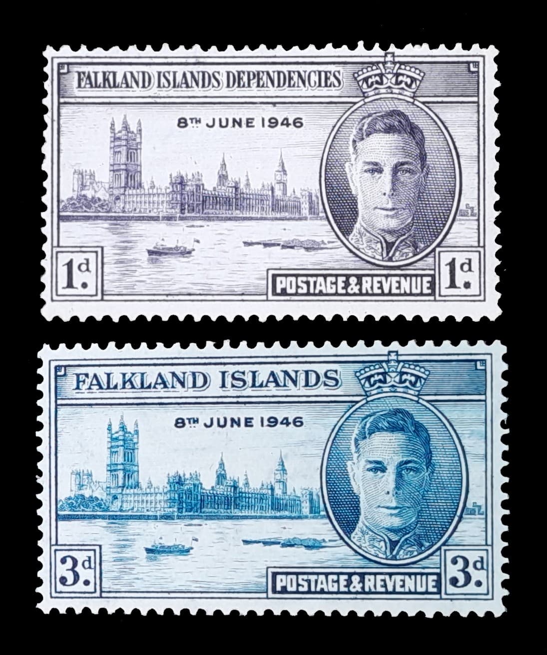 Islas Malvinas 1946 Aniversario de la Victoria Mint. Yv. 93/4