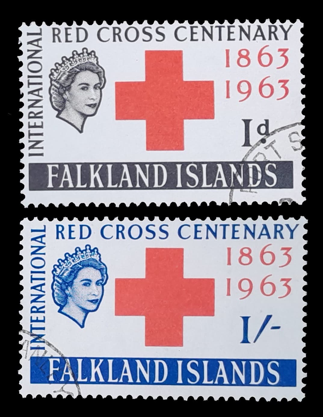 Islas Malvinas 1963 Cruz Roja Us. Yv. 141/2
