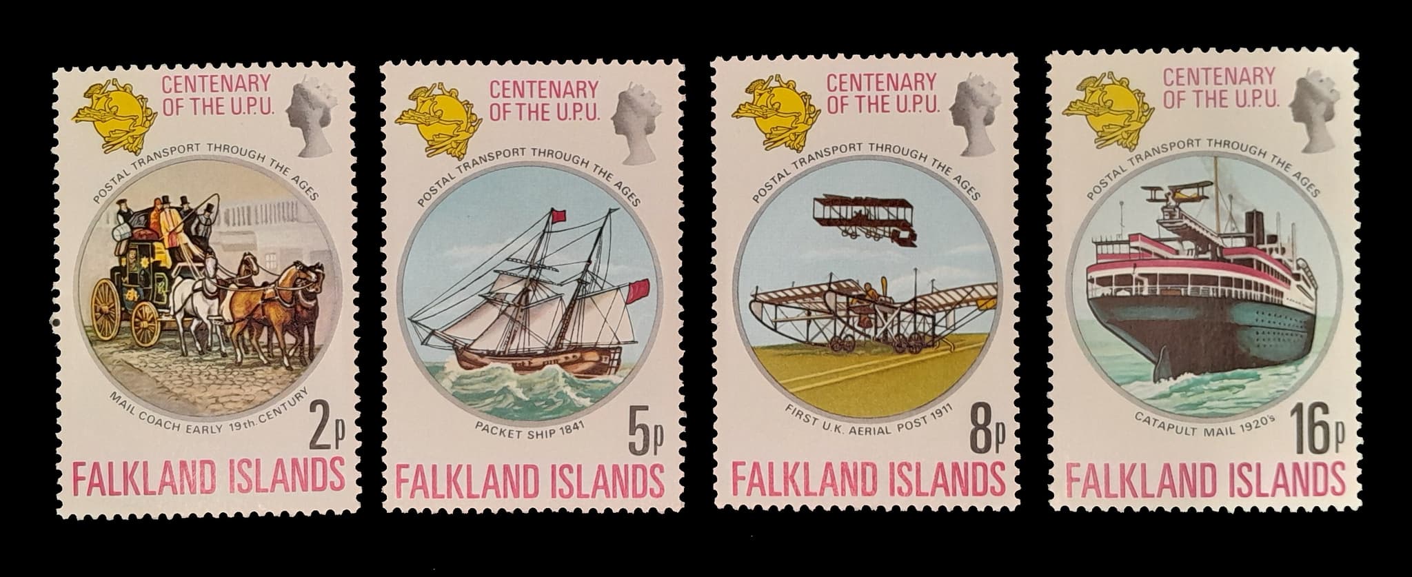 Islas Malvinas 1974 100 Años Unión Postal Universal Mint. Yv. 225/28