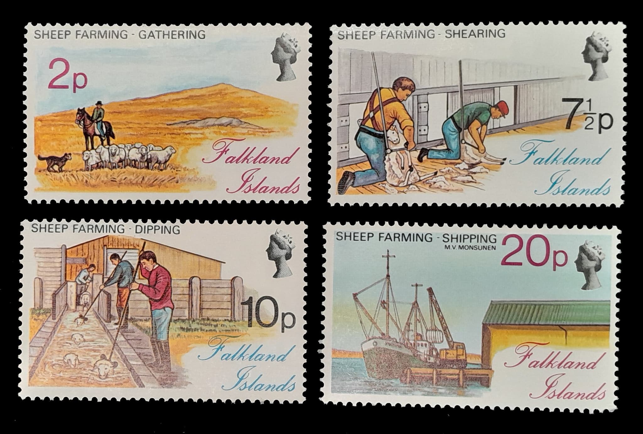 Islas malvinas 1976 Produción Ovina Mint. Yv. 244/47