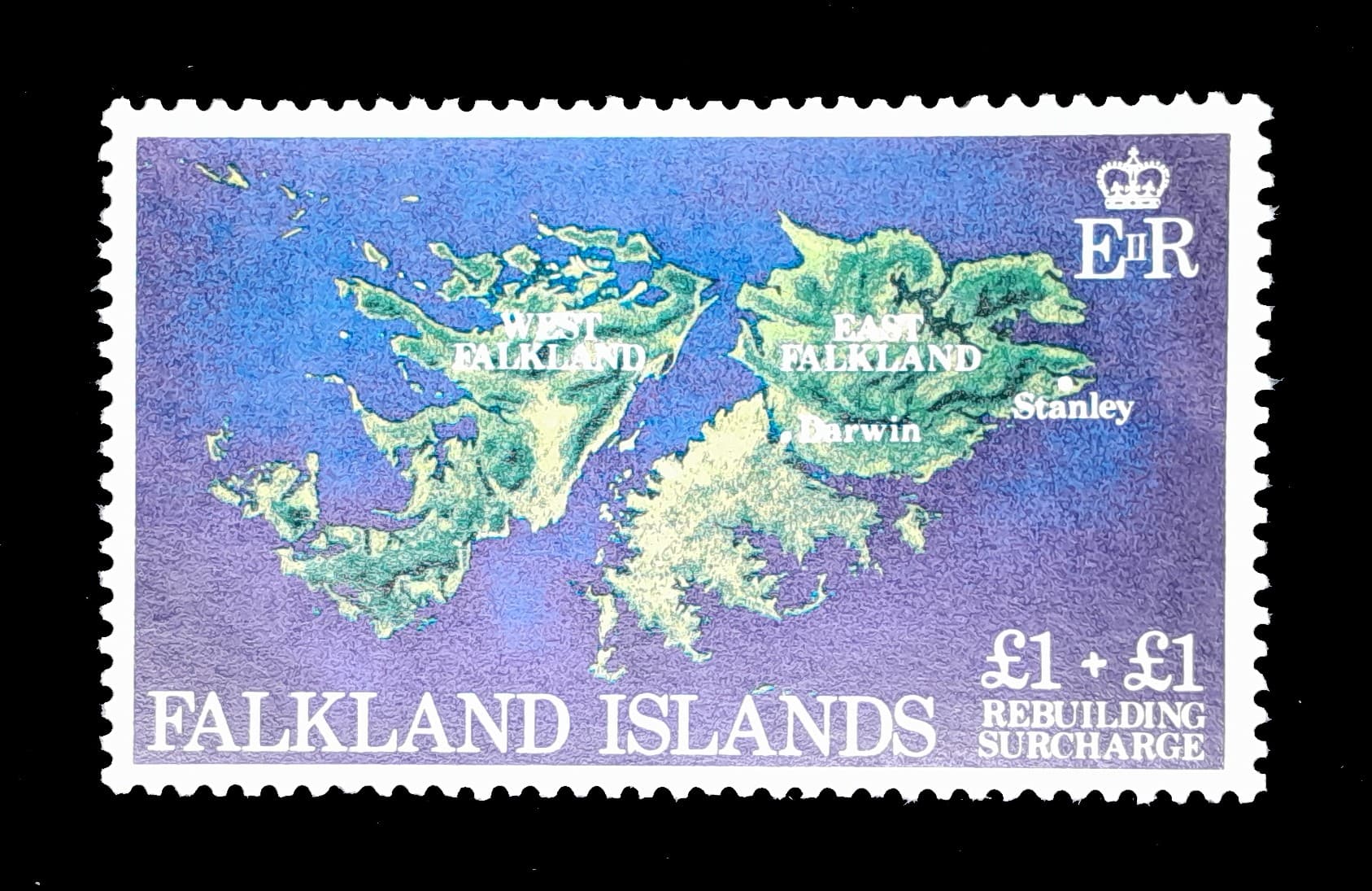 Islas malvinas 1982 Mapa de las islas Nv. Yv. 367