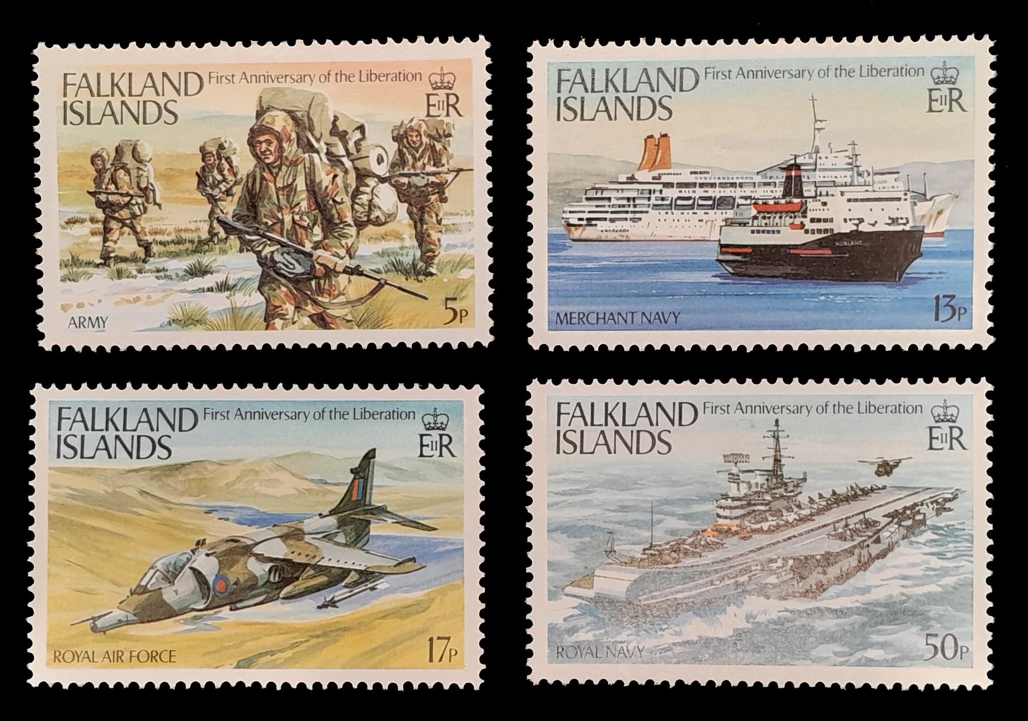Islas Malvinas 1983 Aniversario de la Liberación Nv. Yv. 391/94